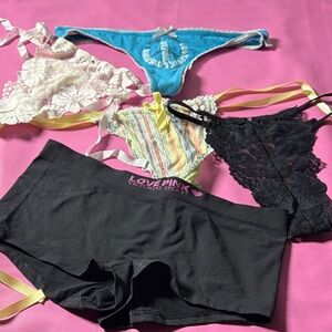 Victoria's Secret Panties Set - Black, Blue, Cream, Pink